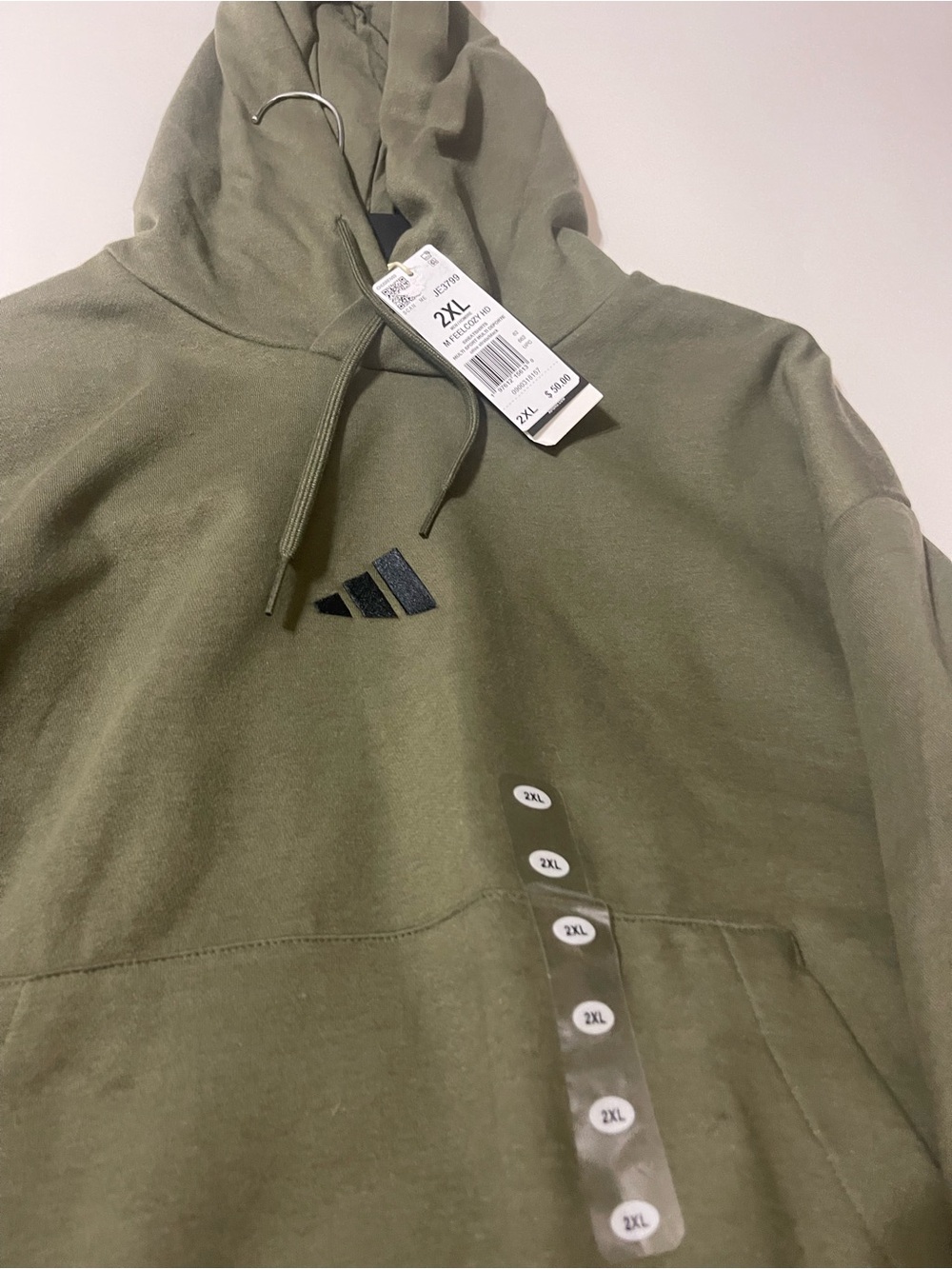 adidas Olive Green Hooded Sweatshirt